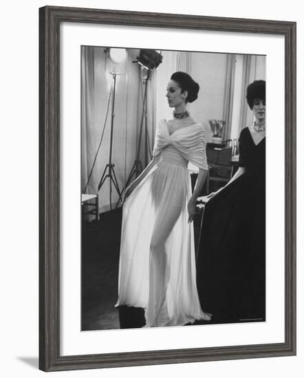 Molyneux's See Thru Jersey Evening Dress-Paul Schutzer-Framed Photographic Print