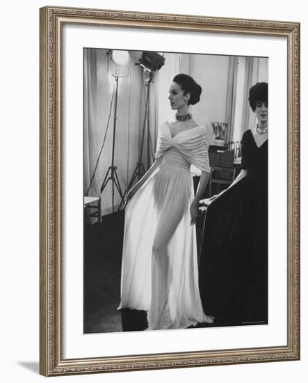 Molyneux's See Thru Jersey Evening Dress-Paul Schutzer-Framed Photographic Print