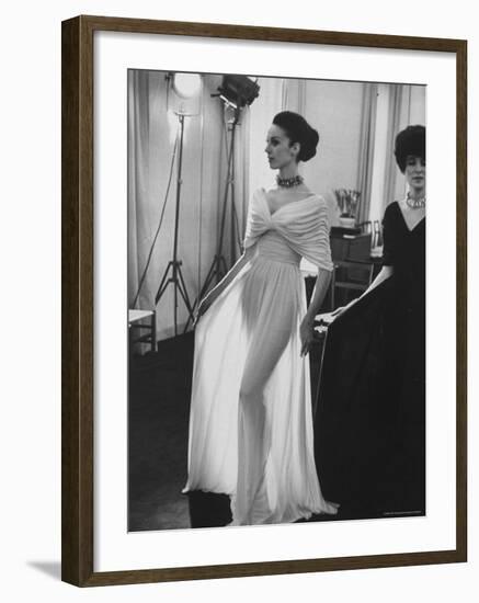 Molyneux's See Thru Jersey Evening Dress-Paul Schutzer-Framed Photographic Print