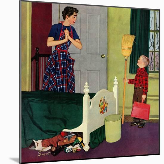 "Mom, I Cleaned My Room!", April 2, 1955-Richard Sargent-Mounted Giclee Print