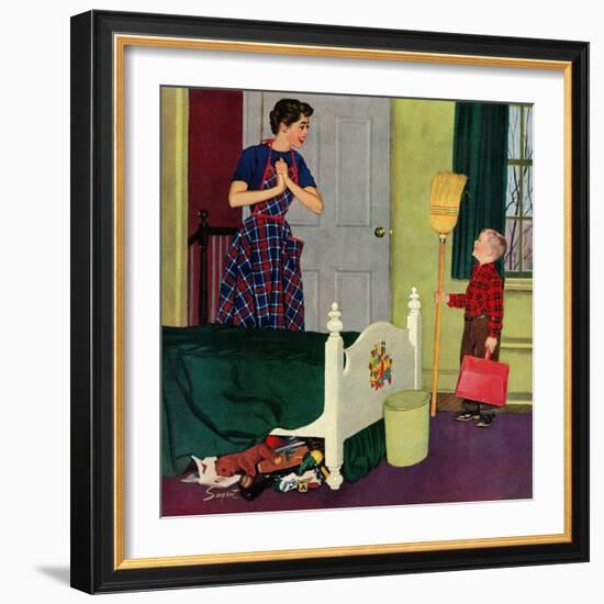 "Mom, I Cleaned My Room!", April 2, 1955-Richard Sargent-Framed Giclee Print