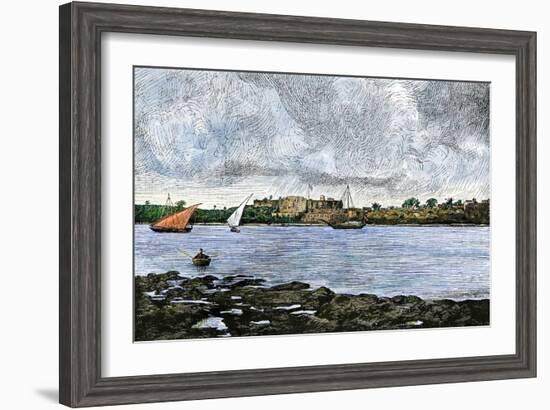 Mombasa, Kenya, a Former Portuguese Colony, Viewed in the 1800s When under Protection of Zanzibar-null-Framed Giclee Print