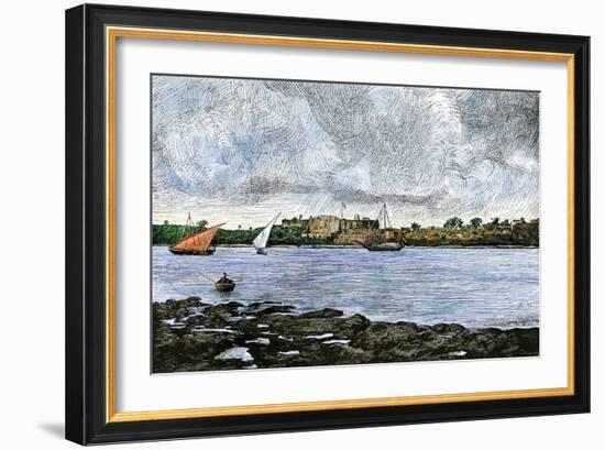 Mombasa, Kenya, a Former Portuguese Colony, Viewed in the 1800s When under Protection of Zanzibar-null-Framed Giclee Print