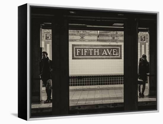 Moment of Life in NYC Subway Station to the Fifth Avenue - Manhattan - New York City-Philippe Hugonnard-Framed Premier Image Canvas