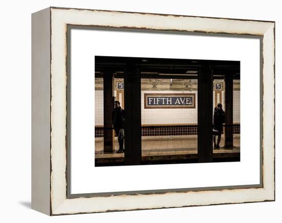 Moment of Life in NYC Subway Station to the Fifth Avenue - Manhattan - New York City-Philippe Hugonnard-Framed Stretched Canvas