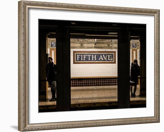 Moment of Life in NYC Subway Station to the Fifth Avenue - Manhattan - New York-Philippe Hugonnard-Framed Photographic Print