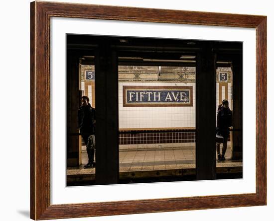 Moment of Life in NYC Subway Station to the Fifth Avenue - Manhattan - New York-Philippe Hugonnard-Framed Photographic Print