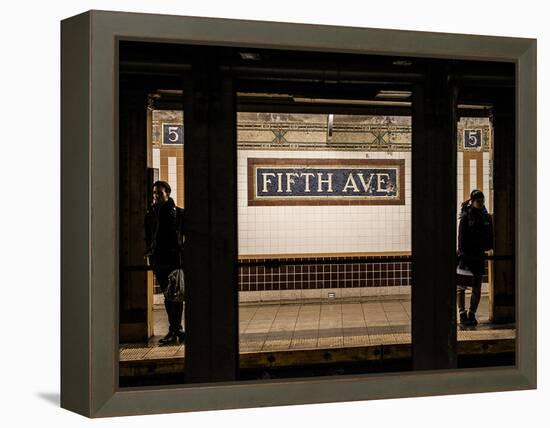 Moment of Life in NYC Subway Station to the Fifth Avenue - Manhattan - New York-Philippe Hugonnard-Framed Premier Image Canvas