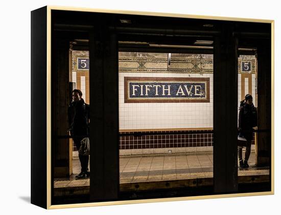 Moment of Life in NYC Subway Station to the Fifth Avenue - Manhattan - New York-Philippe Hugonnard-Framed Premier Image Canvas