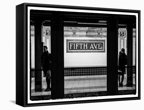 Moment of Life in NYC Subway Station to the Fifth Avenue - Manhattan - New York-Philippe Hugonnard-Framed Premier Image Canvas