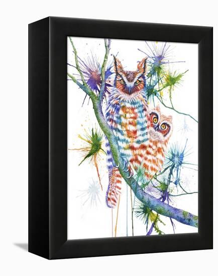 Momma and Baby Owl-Michelle Faber-Framed Premier Image Canvas