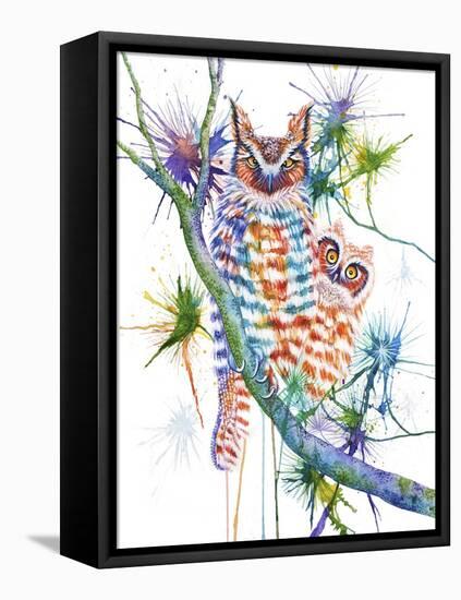 Momma and Baby Owl-Michelle Faber-Framed Premier Image Canvas