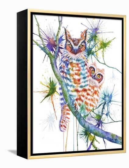 Momma and Baby Owl-Michelle Faber-Framed Premier Image Canvas