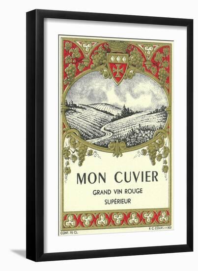 Mon Cuvier Wine Label - Europe-Lantern Press-Framed Art Print