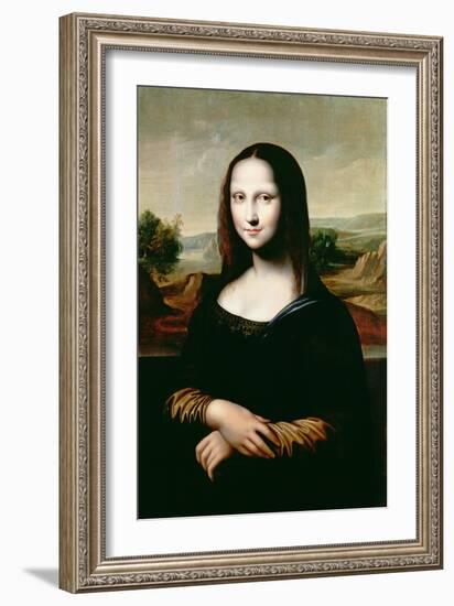 Mona Lisa, Copy of the Painting by Leonardo Da Vinci-Flemish-Framed Giclee Print