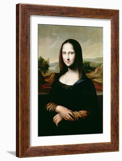 Mona Lisa, Copy of the Painting by Leonardo Da Vinci-Flemish-Framed Giclee Print