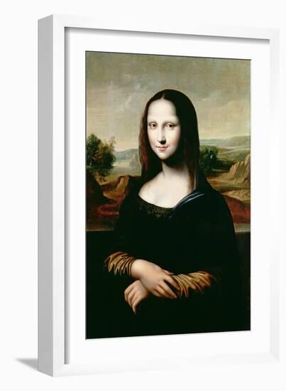 Mona Lisa, Copy of the Painting by Leonardo Da Vinci-Flemish-Framed Giclee Print