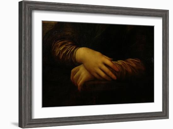 Mona Lisa, Detail of Her Hands, circa 1503-06-Leonardo da Vinci-Framed Giclee Print