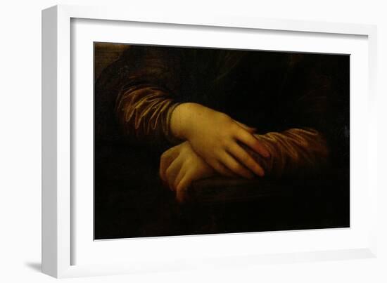 Mona Lisa, Detail of Her Hands, circa 1503-06-Leonardo da Vinci-Framed Giclee Print