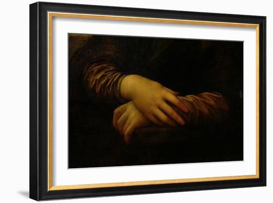 Mona Lisa, Detail of Her Hands, circa 1503-06-Leonardo da Vinci-Framed Giclee Print