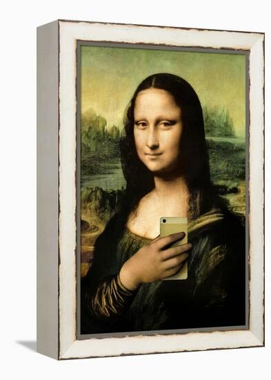 Mona Lisa Selfie Portrait-null-Framed Stretched Canvas