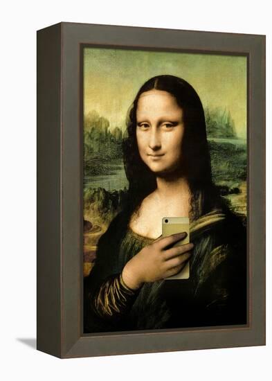 Mona Lisa Selfie Portrait-null-Framed Stretched Canvas