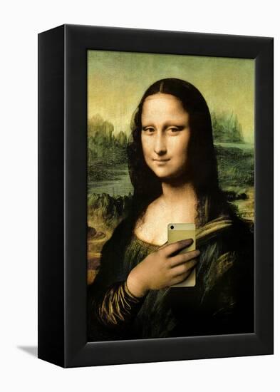 Mona Lisa Selfie Portrait-null-Framed Stretched Canvas