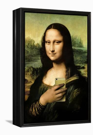 Mona Lisa Selfie Portrait-null-Framed Stretched Canvas