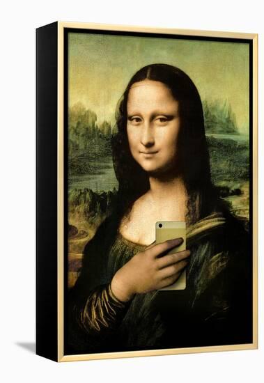 Mona Lisa Selfie Portrait-null-Framed Stretched Canvas