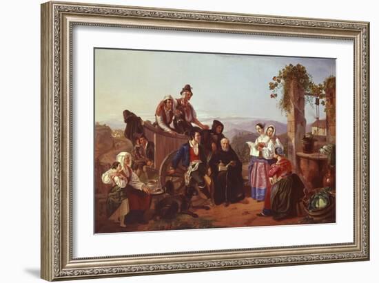 Monaco and Peasants-Filippo Palizzi-Framed Giclee Print