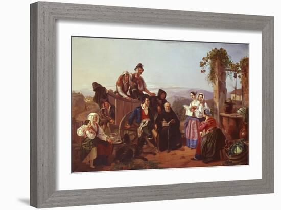 Monaco and Peasants-Filippo Palizzi-Framed Giclee Print