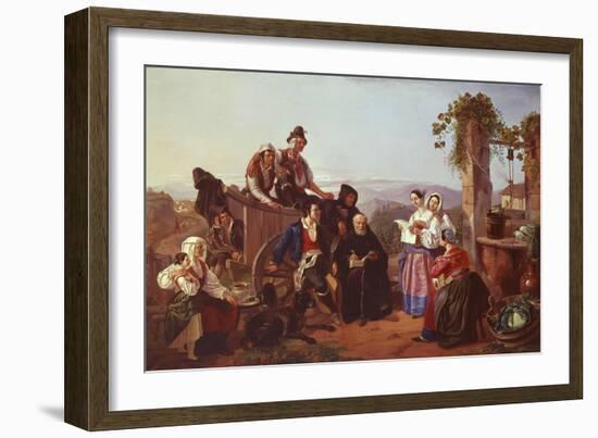 Monaco and Peasants-Filippo Palizzi-Framed Giclee Print