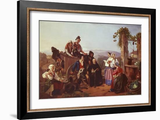 Monaco and Peasants-Filippo Palizzi-Framed Giclee Print