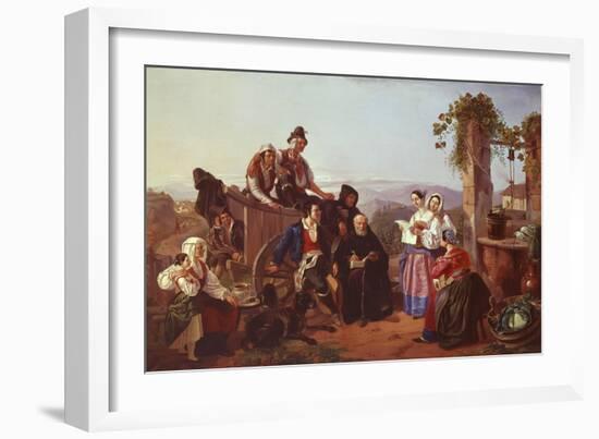 Monaco and Peasants-Filippo Palizzi-Framed Giclee Print