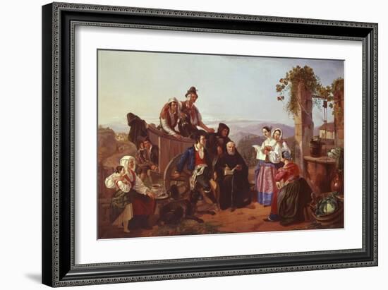 Monaco and Peasants-Filippo Palizzi-Framed Giclee Print