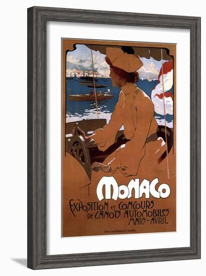 Monaco: Exposition De Canots Automobiles, 1900-Adolfo Hohenstein-Framed Giclee Print