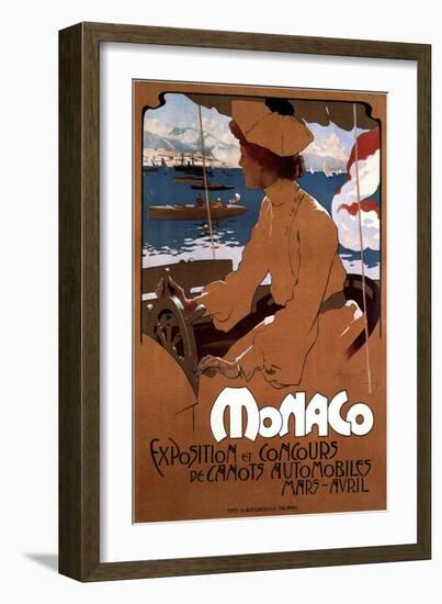 Monaco: Exposition De Canots Automobiles, 1900-Adolfo Hohenstein-Framed Giclee Print