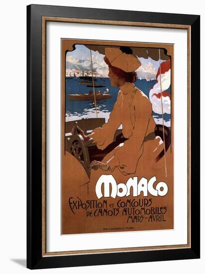 Monaco: Exposition De Canots Automobiles, 1900-Adolfo Hohenstein-Framed Giclee Print