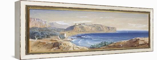 Monaco from Cap D'Ail, 1865-Edward Lear-Framed Premier Image Canvas