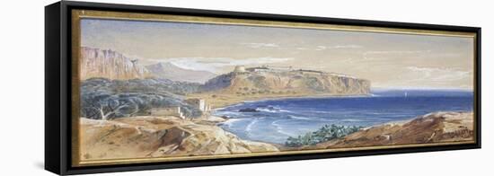 Monaco from Cap D'Ail, 1865-Edward Lear-Framed Premier Image Canvas