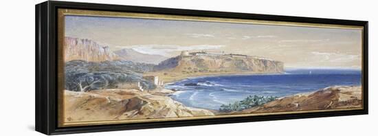 Monaco from Cap D'Ail, 1865-Edward Lear-Framed Premier Image Canvas