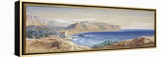 Monaco from Cap D'Ail, 1865-Edward Lear-Framed Premier Image Canvas