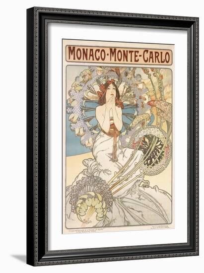 Monaco, Monte Carlo, 1897-Alphonse Mucha-Framed Premium Giclee Print