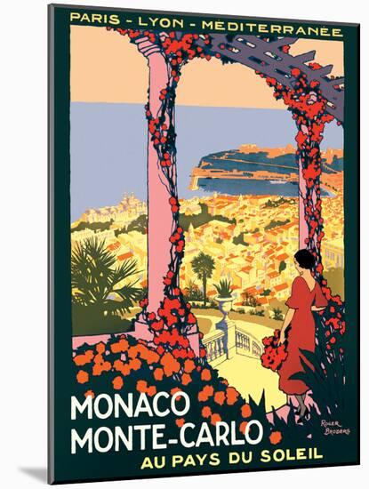 Monaco Monte-Carlo - Au pays du Soleil (Land of the Sun), Vintage Railroad Travel Poster, 1920-Roger Broders-Mounted Art Print