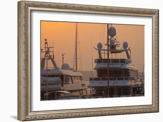 Monaco, Monte Carlo, Harbour, Luxury Yachts, Detail-Chris Seba-Framed Photographic Print