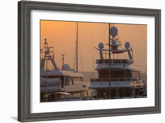 Monaco, Monte Carlo, Harbour, Luxury Yachts, Detail-Chris Seba-Framed Photographic Print