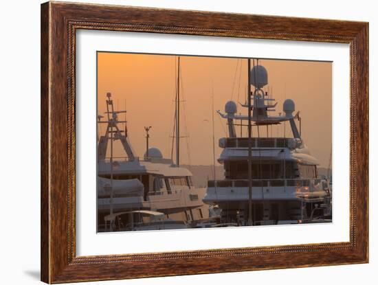 Monaco, Monte Carlo, Harbour, Luxury Yachts, Detail-Chris Seba-Framed Photographic Print