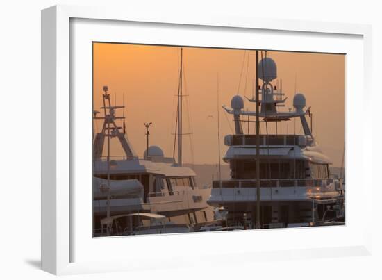 Monaco, Monte Carlo, Harbour, Luxury Yachts, Detail-Chris Seba-Framed Photographic Print