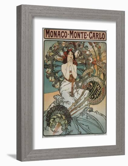 Monaco Monte-Carlo-Alphonse Mucha-Framed Premium Giclee Print