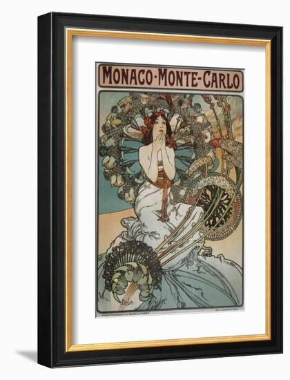 Monaco Monte-Carlo-Alphonse Mucha-Framed Premium Giclee Print